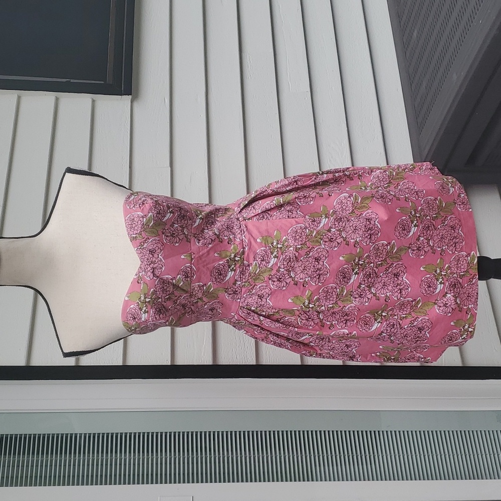 Forever 21 Floral Sweetheart Neckline Strapless Dress